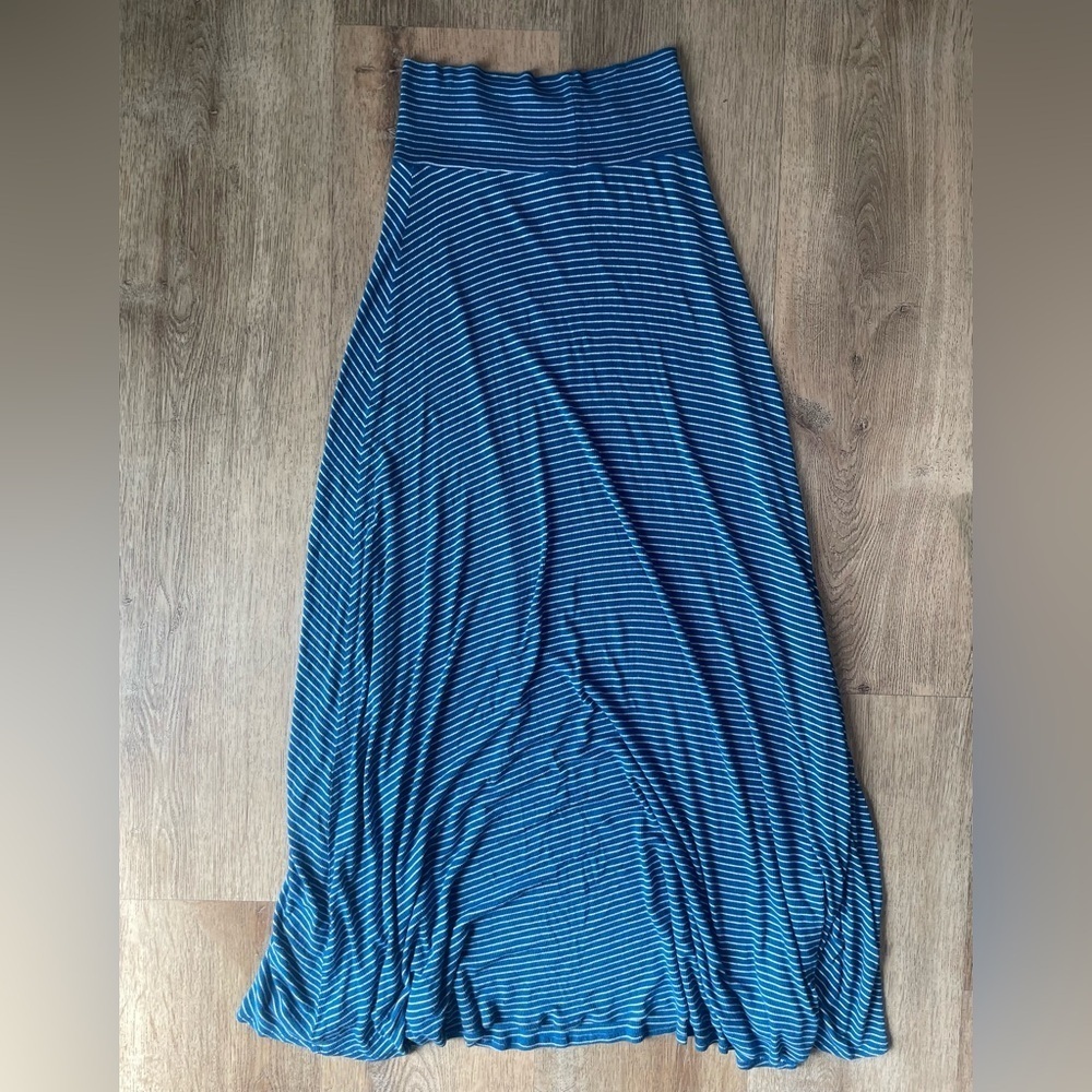 Rachel Pally Blue Striped Maxi Skirt XS | Modal Stretch Boho Chic Y2K